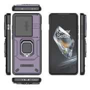 For OnePlus 12 5G Sliding Camshield TPU + PC Shockproof Phone Case with Holder(Purple)