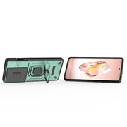 For OnePlus ACE 3 5G Sliding Camshield TPU + PC Shockproof Phone Case with Holder(Green)