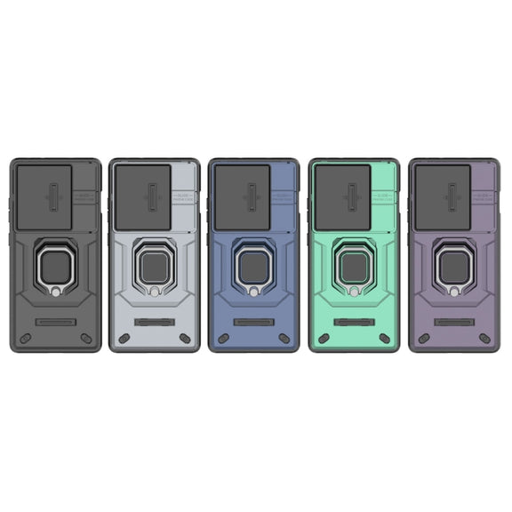 For OnePlus ACE 3 5G Sliding Camshield TPU + PC Shockproof Phone Case with Holder(Green)