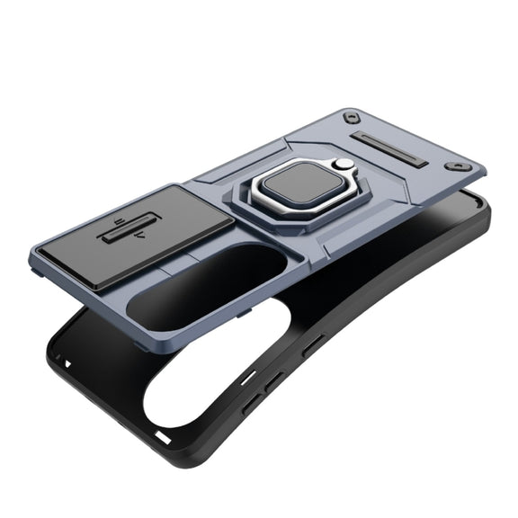 For OnePlus ACE 3V Sliding Camshield TPU + PC Shockproof Phone Case with Holder(Green)