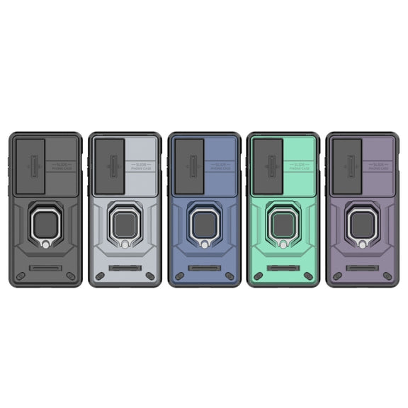 For OnePlus ACE 3V Sliding Camshield TPU + PC Shockproof Phone Case with Holder(Green)