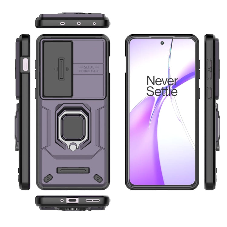 For OnePlus ACE 3V Sliding Camshield TPU + PC Shockproof Phone Case with Holder(Purple)