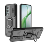 For OnePlus Nord CE4 5G Global Sliding Camshield TPU + PC Shockproof Phone Case with Holder(Black)
