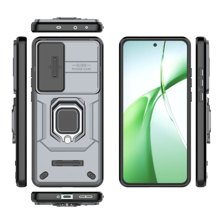 For OnePlus Nord CE4 5G Global Sliding Camshield TPU + PC Shockproof Phone Case with Holder(Grey)