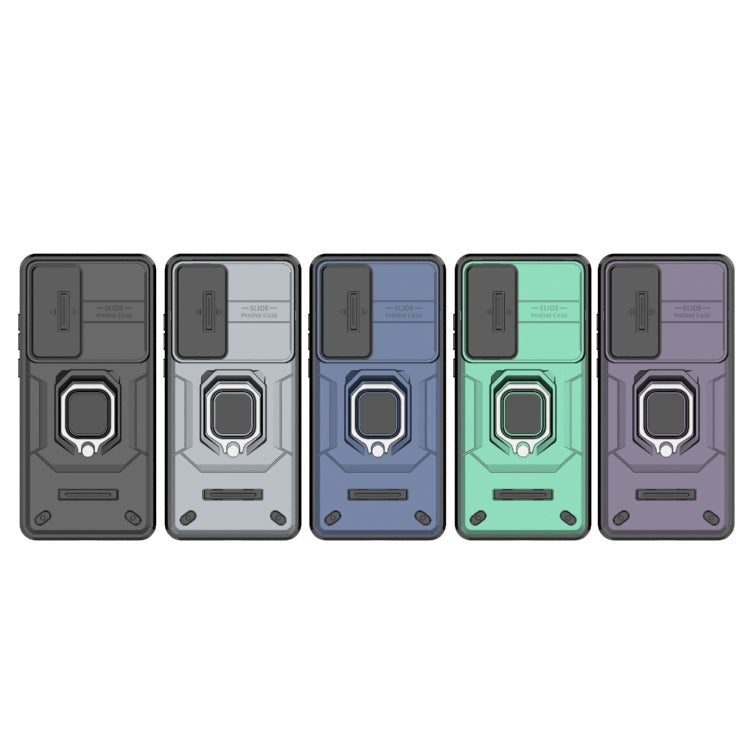 For OnePlus Nord CE4 5G Global Sliding Camshield TPU + PC Shockproof Phone Case with Holder(Green)