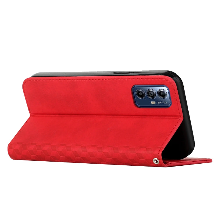 For Motorola Moto G Play 2024 Diamond Splicing Skin Feel Magnetic Leather Phone Case(Red)