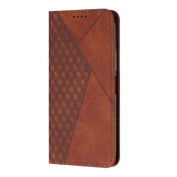 For Motorola Edge 2024 Diamond Splicing Skin Feel Magnetic Leather Phone Case(Brown)