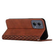 For Motorola Edge 2024 Diamond Splicing Skin Feel Magnetic Leather Phone Case(Brown)