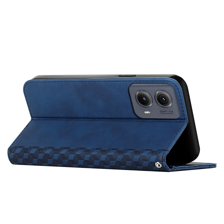 For Motorola Edge 2024 Diamond Splicing Skin Feel Magnetic Leather Phone Case(Blue)