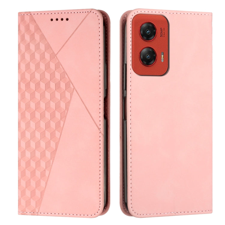 For Motorola Moto G Stylus 5G 2024 Diamond Splicing Skin Feel Magnetic Leather Phone Case(Rose Gold)
