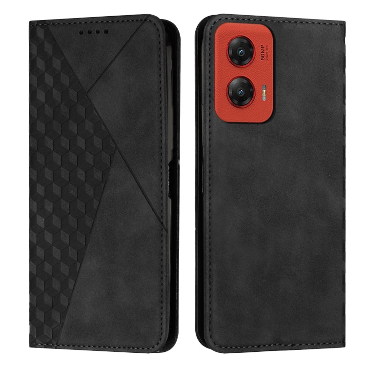 For Motorola Moto G Stylus 5G 2024 Diamond Splicing Skin Feel Magnetic Leather Phone Case(Black)