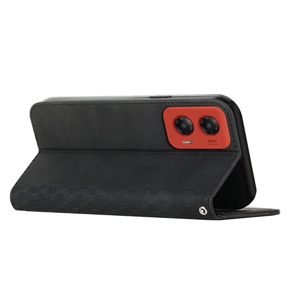 For Motorola Moto G Stylus 5G 2024 Diamond Splicing Skin Feel Magnetic Leather Phone Case(Black)