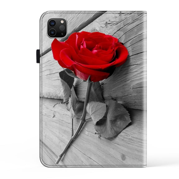 For iPad Air 11 2024 / Pro 11 2022 Crystal Texture Painted Leather Tablet Case(Rose)