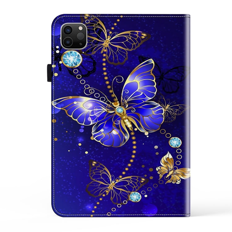 For iPad Air 11 2024 / Pro 11 2022 Crystal Texture Painted Leather Tablet Case(Diamond Butterflies)