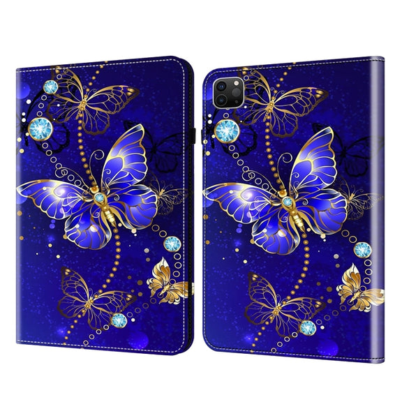 For iPad Air 11 2024 / Pro 11 2022 Crystal Texture Painted Leather Tablet Case(Diamond Butterflies)