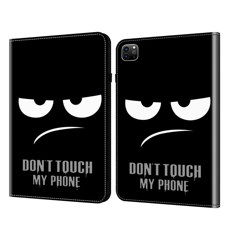 For iPad Air 13 2024 / Pro 12.9 2022 Crystal Texture Painted Leather Tablet Case(Dont Touch My Phone)