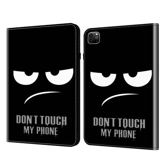 For iPad Air 13 2024 / Pro 12.9 2022 Crystal Texture Painted Leather Tablet Case(Dont Touch My Phone)