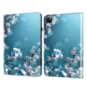 For iPad Air 13 2024 / Pro 12.9 2022 Crystal Texture Painted Leather Tablet Case(Plum Bossom)