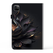 For iPad Air 13 2024 / Pro 12.9 2022 Crystal Texture Painted Leather Tablet Case(Purple Lotus)