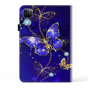 For iPad Air 13 2024 / Pro 12.9 2022 Crystal Texture Painted Leather Tablet Case(Diamond Butterflies)