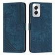 For Motorola Moto G Power 5G 2024 Skin Feel Stripe Pattern Leather Phone Case with Lanyard(Blue) - Motorola Cases by PMC Jewellery | Online Shopping South Africa | PMC Jewellery | Buy Now Pay Later Mobicred