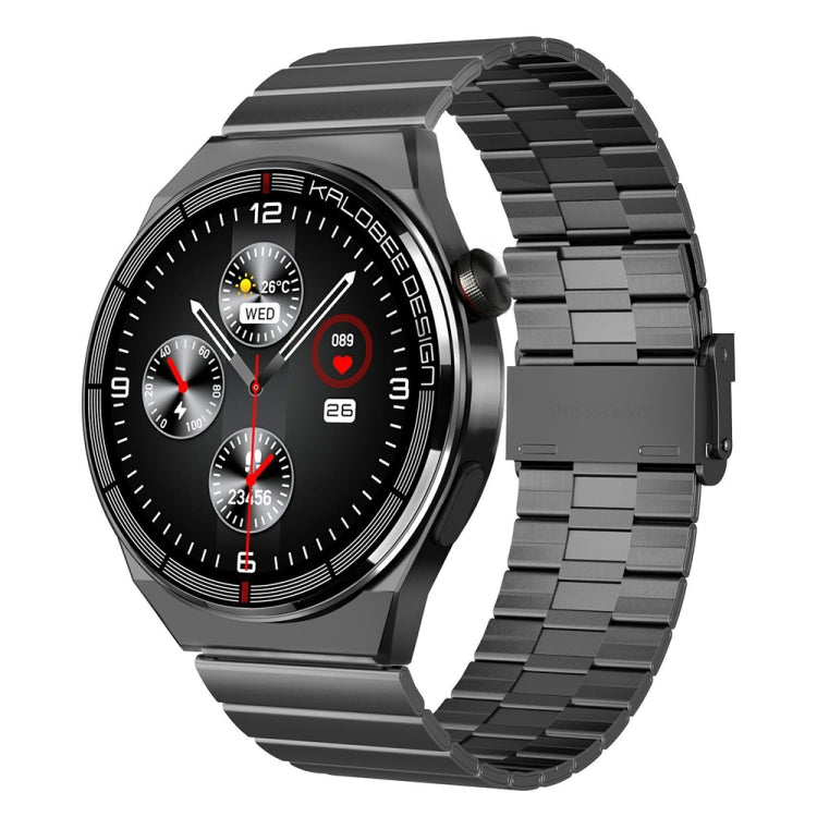 1.3 inch Bamboo Steel Band IP68 Water-resistant Smart Watch Support Bluetooth Call(Black)