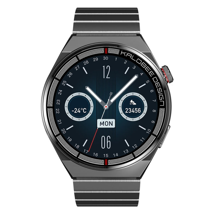 1.3 inch Bamboo Steel Band IP68 Water-resistant Smart Watch Support Bluetooth Call(Black)