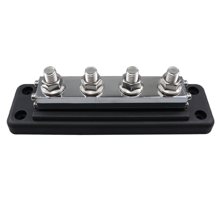 RV 600A High Current Busbar 4-way Straight M10 Wiring Studs(Black)