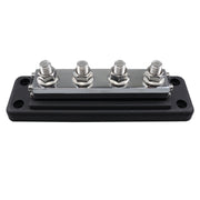 RV 600A High Current Busbar 4-way Straight M10 Wiring Studs(Black)