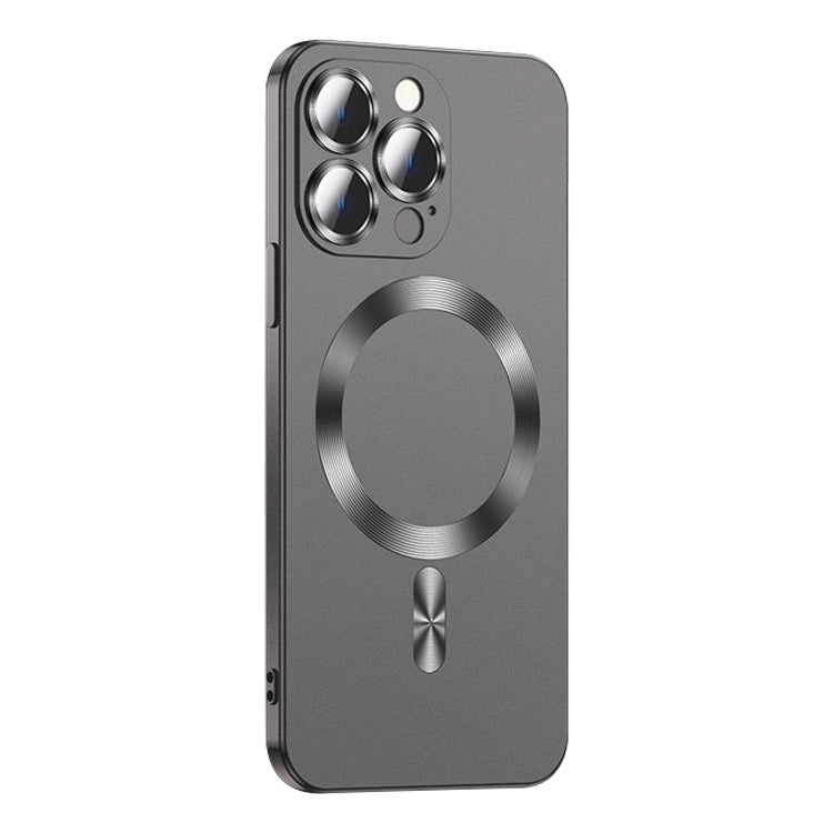 For iPhone 15 Pro Liquid Lens Protector Magsafe Phone Case(Grey)