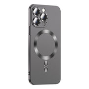 For iPhone 15 Pro Liquid Lens Protector Magsafe Phone Case(Grey)