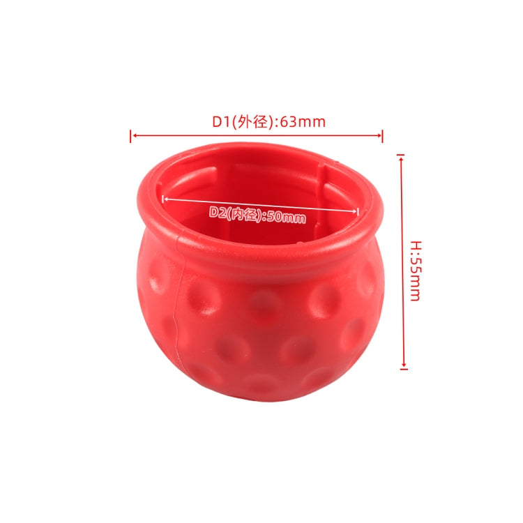 Universal 50mm Automatic Tow Bar Ball Cap Trailer Soft Rubber Protective Cap(Red)