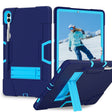 For Samsung Galaxy Tab S9+ Contrast Color Silicone PC Tablet Case with Holder(Navy Blue + Blue) - free shipping - PMC Jewellery - Order now!
