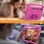 For Samsung Galaxy Tab S9+ Handle EVA Shockproof Tablet Case with Holder(Rose Red)