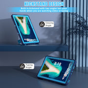 For Lenovo Tab M10 5G 10.6 inch Contrast Color Silicone PC Tablete Case with Holder(Navy Blue + Blue)
