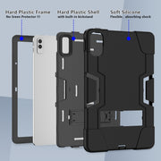 For Lenovo Tab M10 5G 10.6 inch Contrast Color Silicone PC Tablete Case with Holder(Black)