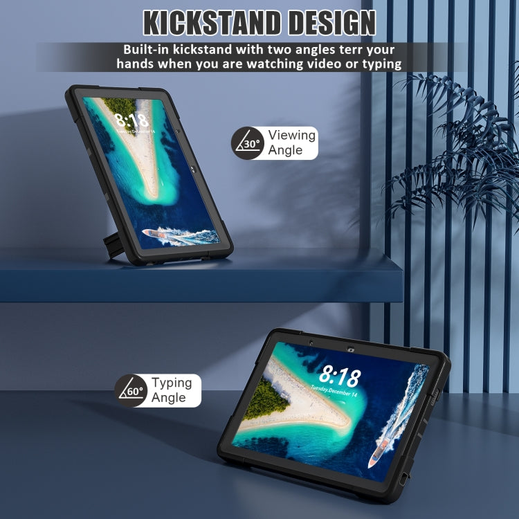 For Lenovo Tab M10 5G 10.6 inch Contrast Color Silicone PC Tablete Case with Holder(Black)