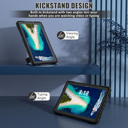 For Lenovo Tab M10 5G 10.6 inch Contrast Color Silicone PC Tablete Case with Holder(Black)