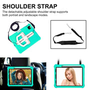 For iPad Pro 11 2024 Shield 360 Rotation Handle EVA Shockproof PC Tablet Case(Mint Green Beige)