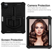 For iPad Air 11 2024 Shield 360 Rotation Handle EVA Shockproof PC Tablet Case(Black)