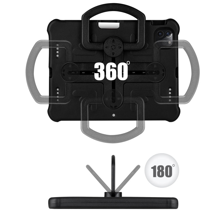 For iPad Air 11 2024 Shield 360 Rotation Handle EVA Shockproof PC Tablet Case(Black)