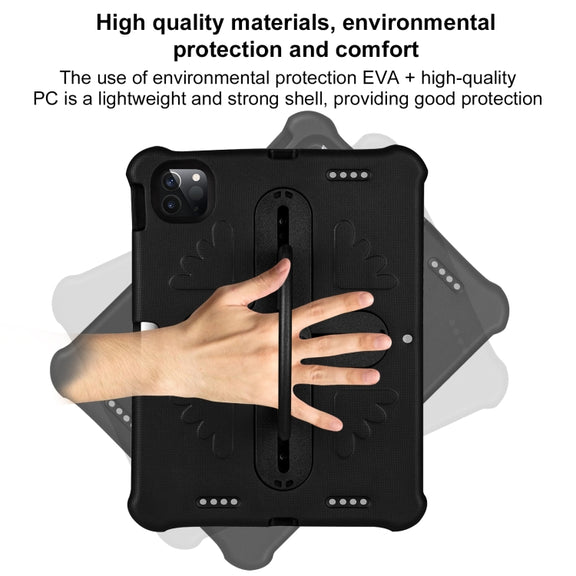 For iPad Air 11 2024 Shield 360 Rotation Handle EVA Shockproof PC Tablet Case(Black)