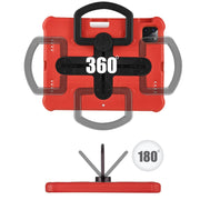 For iPad Air 11 2024 Shield 360 Rotation Handle EVA Shockproof PC Tablet Case(Red Black)