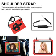 For iPad Air 11 2024 Shield 360 Rotation Handle EVA Shockproof PC Tablet Case(Red Black)