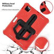 For iPad Air 11 2024 Shield 360 Rotation Handle EVA Shockproof PC Tablet Case(Red Black)