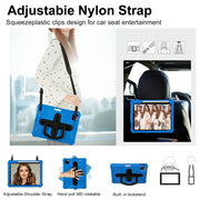 For iPad Air 11 2024 Shield 360 Rotation Handle EVA Shockproof PC Tablet Case(Blue Black)