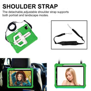 For iPad Air 11 2024 Shield 360 Rotation Handle EVA Shockproof PC Tablet Case(Green Beige)