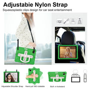 For iPad Air 11 2024 Shield 360 Rotation Handle EVA Shockproof PC Tablet Case(Green Beige)