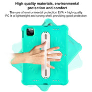 For iPad Air 11 2024  / 2025 Shield 360 Rotation Handle EVA Shockproof PC Tablet Case(Mint Green Beige)