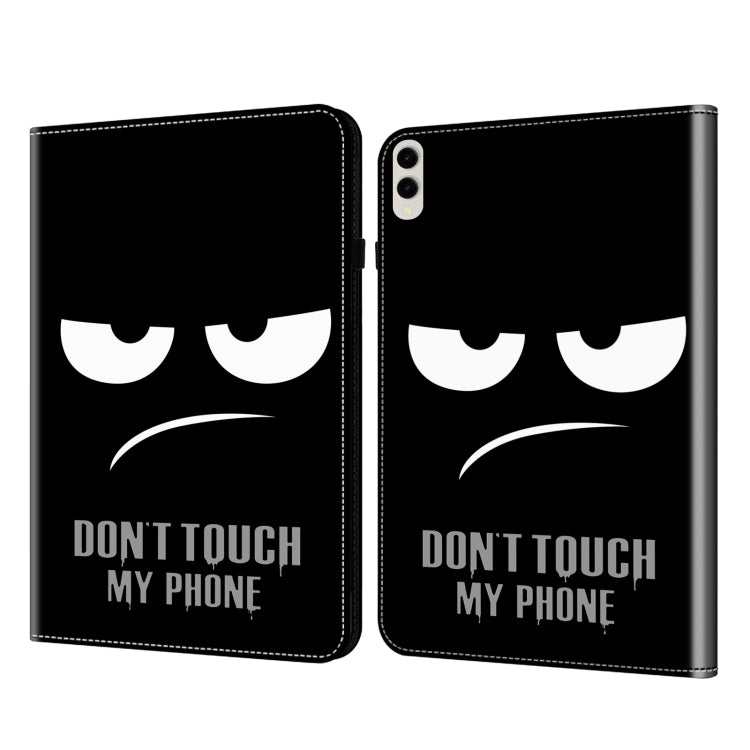 For Samsung Galaxy Tab S9 Ultra Crystal Texture Painted Leather Tablet Case(Dont Touch My Phone)